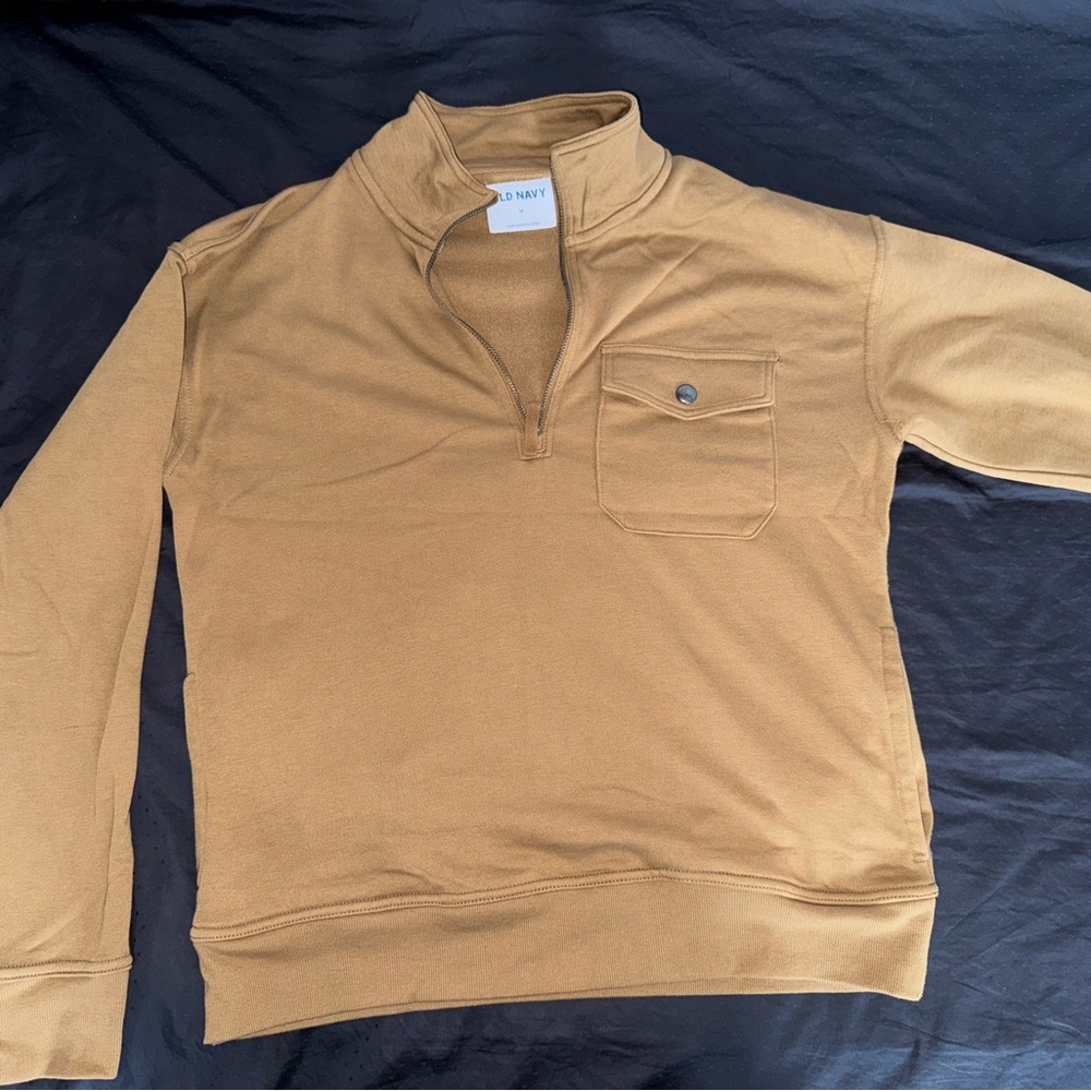 Old Navy Men's Camel Zip-Up Sweater
